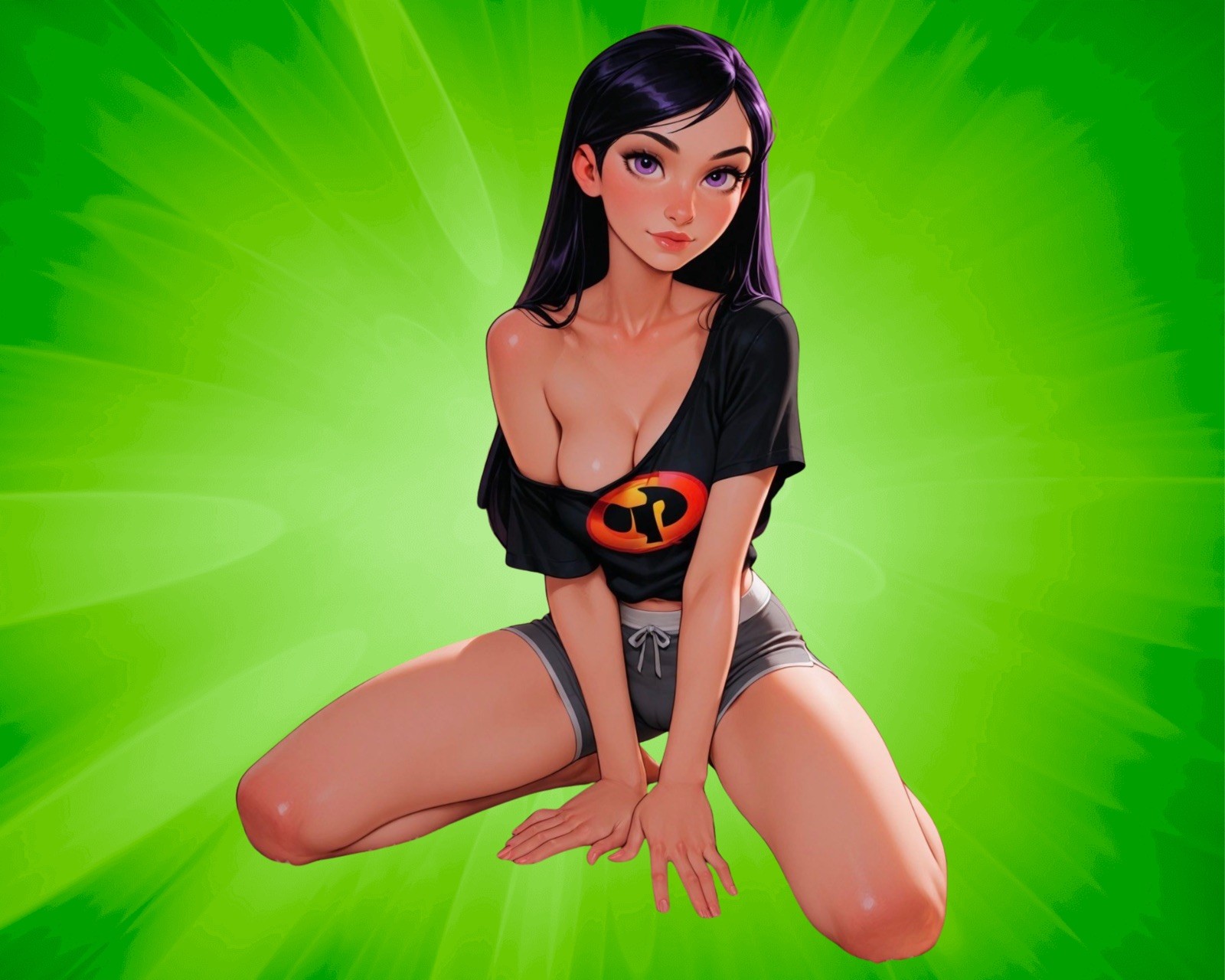 Violet Parr Waifu Sticker 5”. Cartoon Sticker- Goth