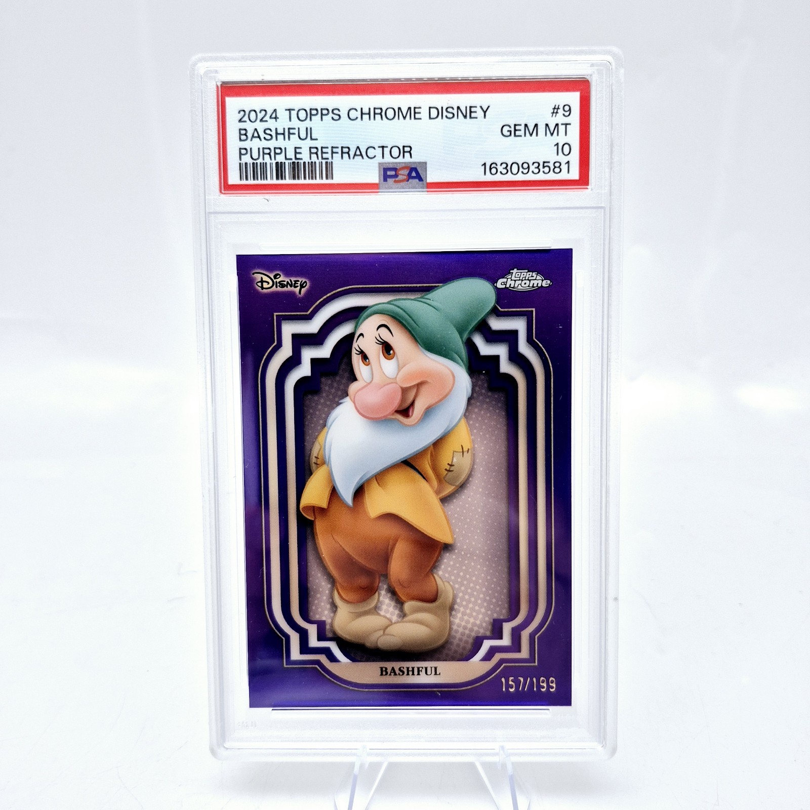 2024 Disney Topps Chrome Bashful #9 PSA 10 Snow White Purple /199 