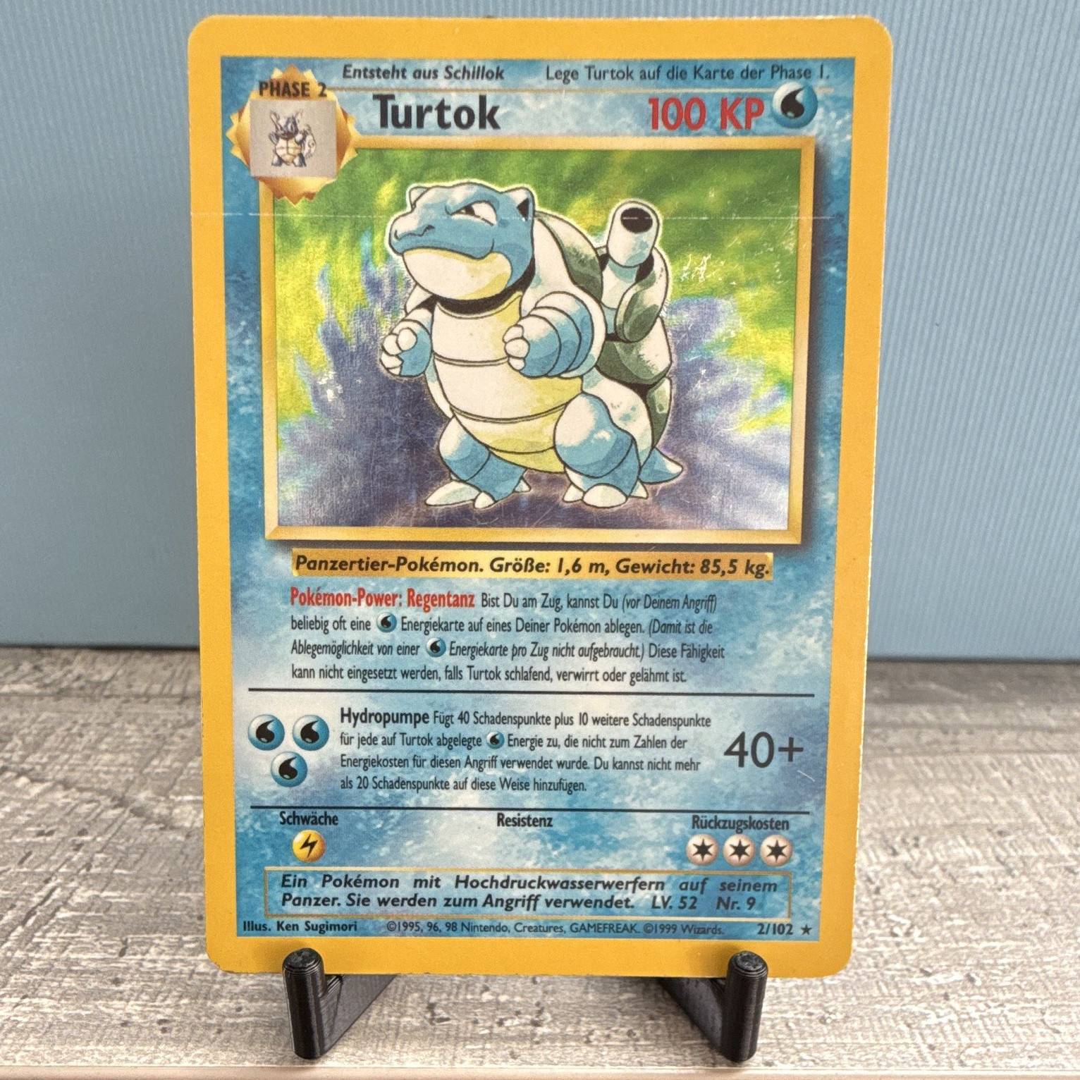 Pokemon TCG Turtok Base Set Rare 2/102 German 1999 100 CP Phase 2 WOTC