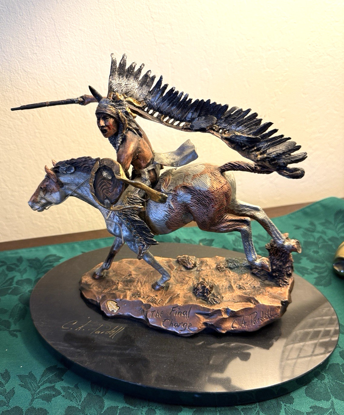 C.A. Pardell Legends THE FINAL CHARGE LE 390/750 statue Signed w/box