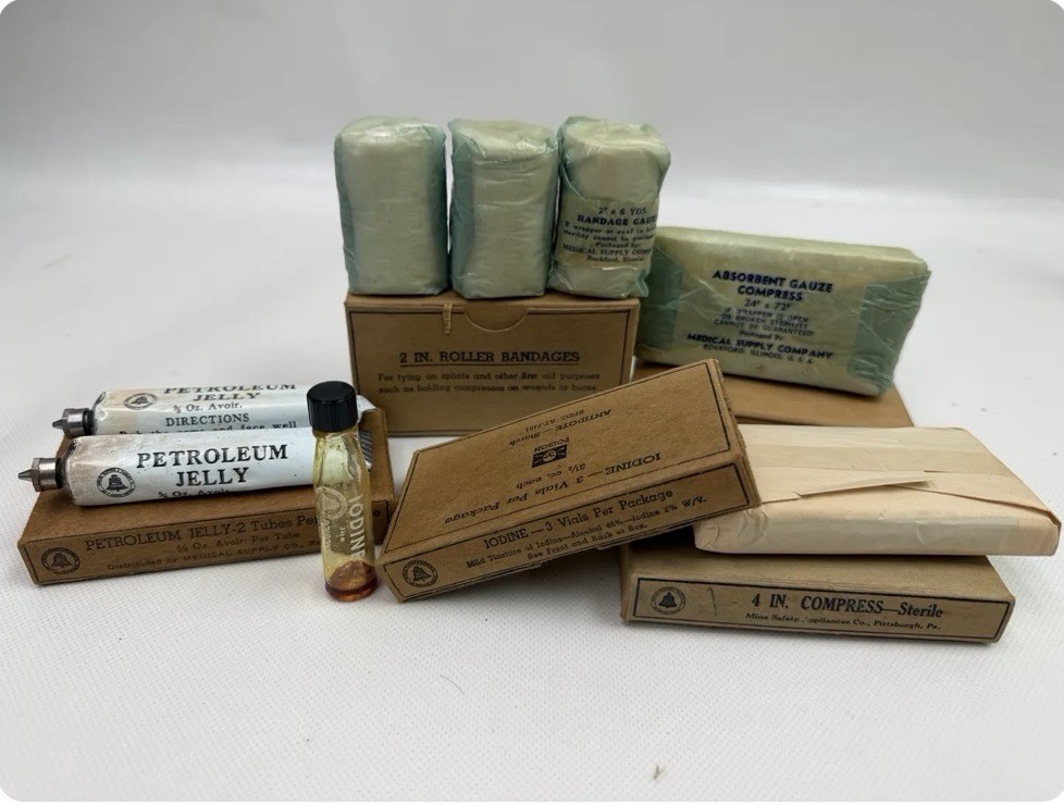 Vintage WWII Era First Aid Medical Supply Kit