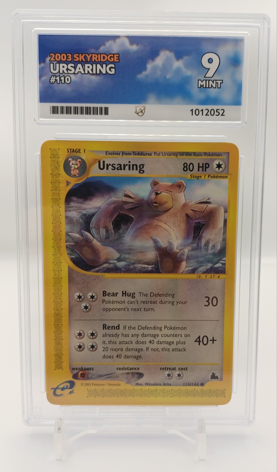 Ursaring 110/144| Skyridge 2003 | E-Series | Ace Graded 9 | Pokemon TCG