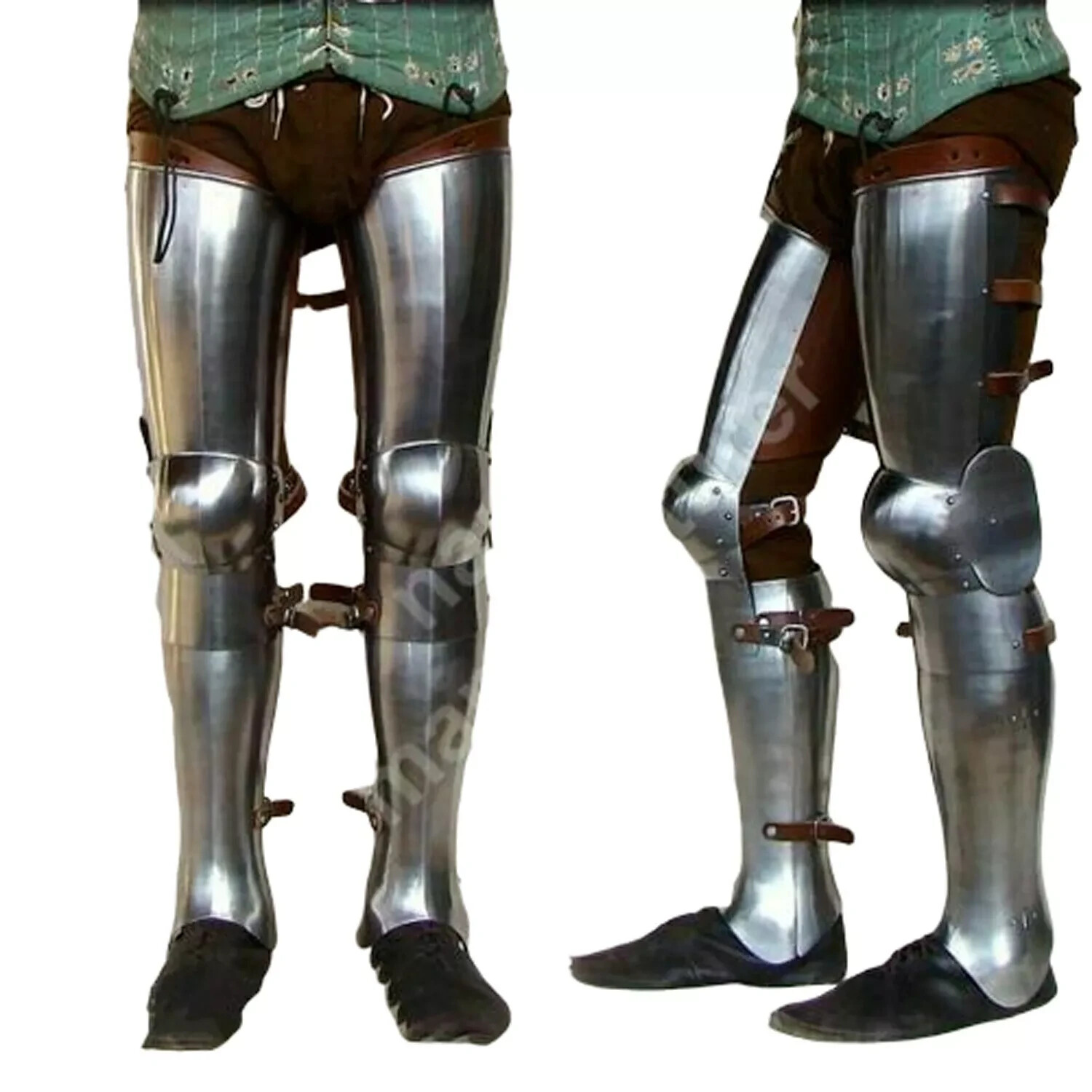 Medieval Combat Leg Armor Set SCA LARP Steel Leg Protection Knight HalloweenSuit