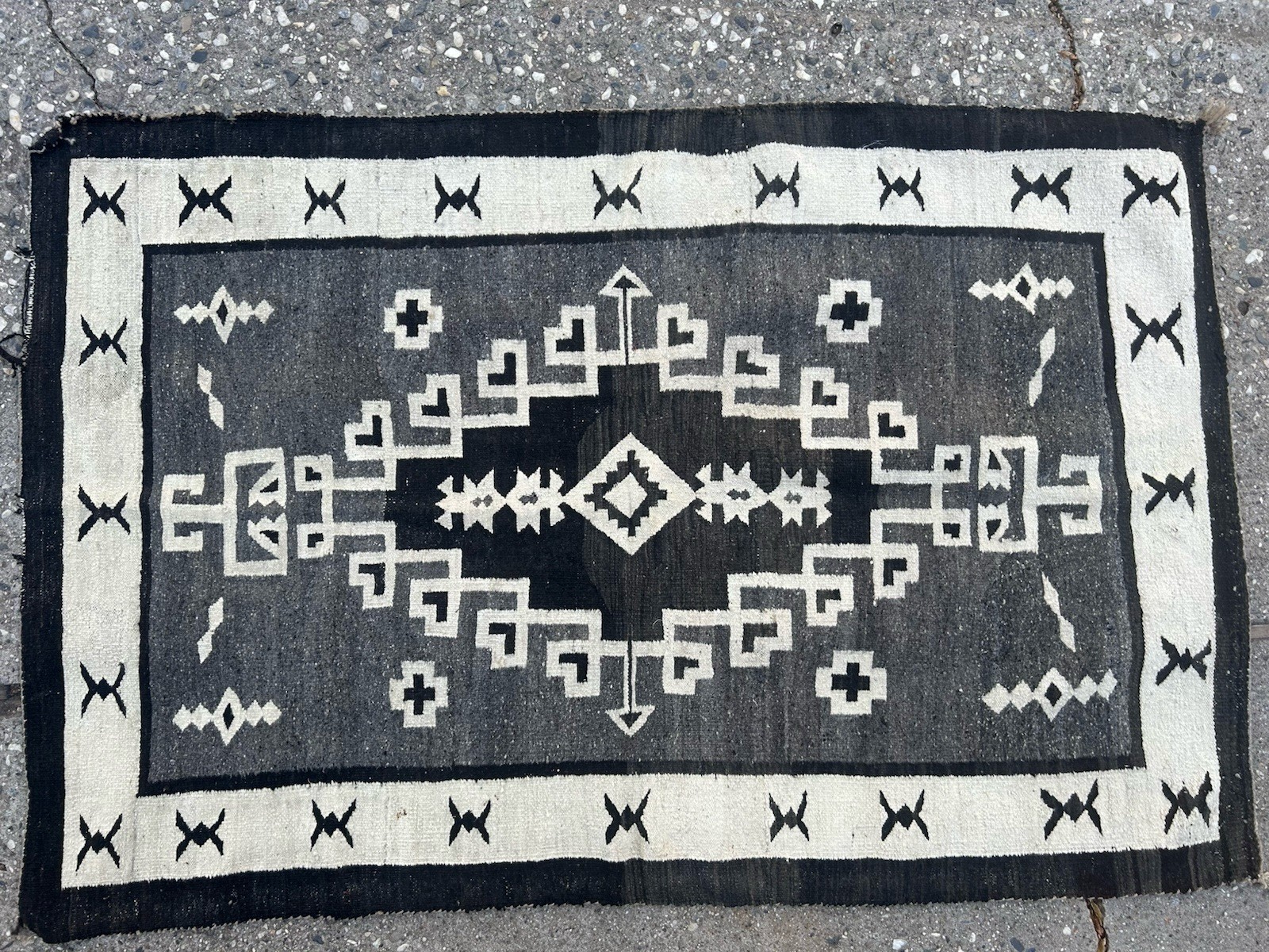 Navajo Rug 64 x 42 Early Vintage Rug Native American.