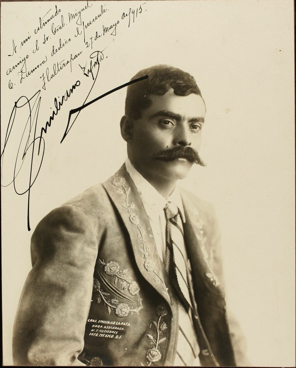 1911 MEXICAN REVOLUTION PHOTO Emiliano Zapata  INTERVENTION 8.5X11 PHOTO LUSTRE