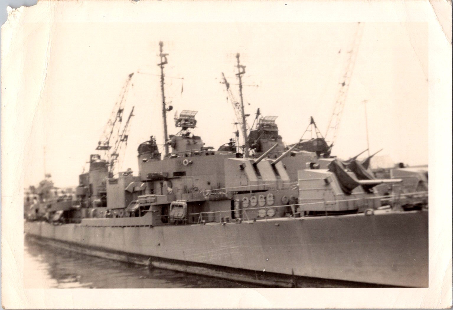 Vintage Military Warship Destroyer Photograph Naval History Black & White Photo
