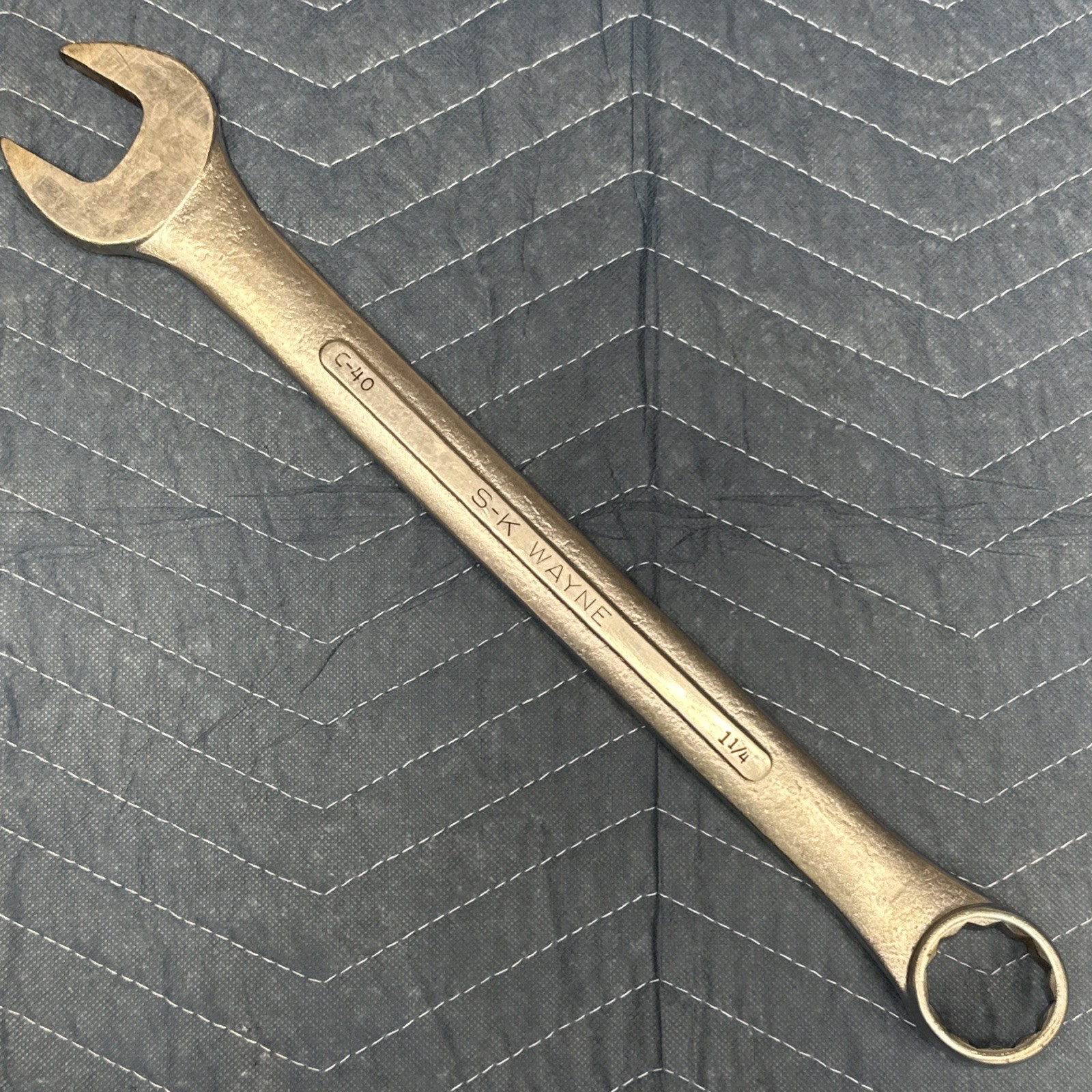 Vintage SK Wayne Tools USA C-40 1-1/4” 12 Point Combination Wrench