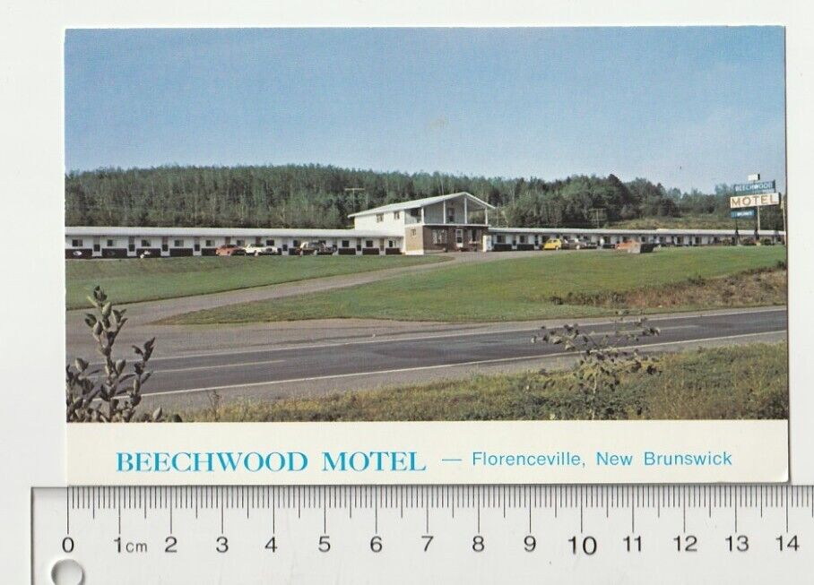 Vtg Chrome Postcard Beechwood Motel Florenceville NB Pat And Charlie Green Rr2
