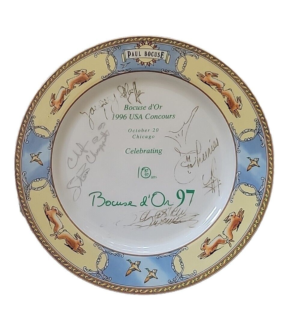 RarePaul Bocuse French Cooking Signed By 5 Chefs Restaurant Plate Chicago