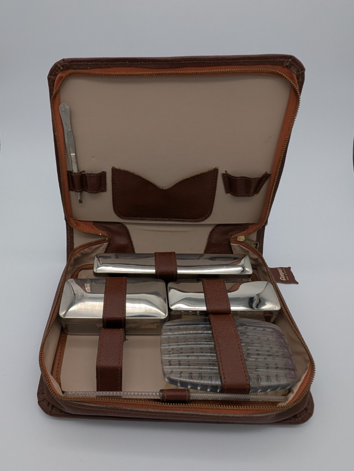 Vintage Cooper Leather Grooming Case The Peabody Hotel Memphis Germany File