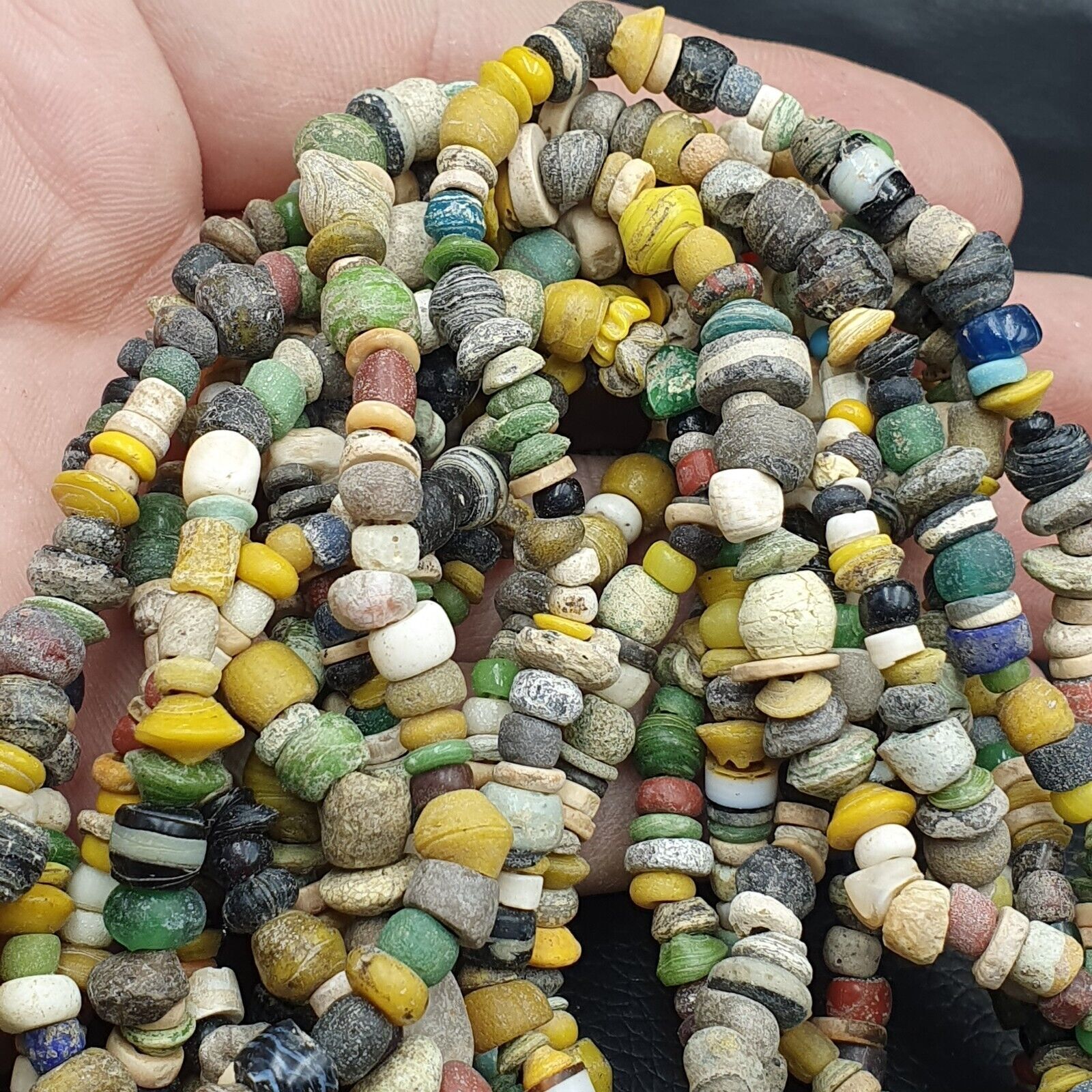 RM-3 Authentic Ancient Islamic Roman Era Beads Strand Necklace 6 Strands