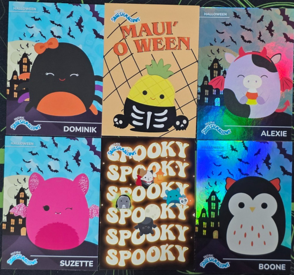 2025 PANINI SQUISHMALLOWS HALLOWEEN TRADING CARD LOT OF 6: ALEXIE, BOONE