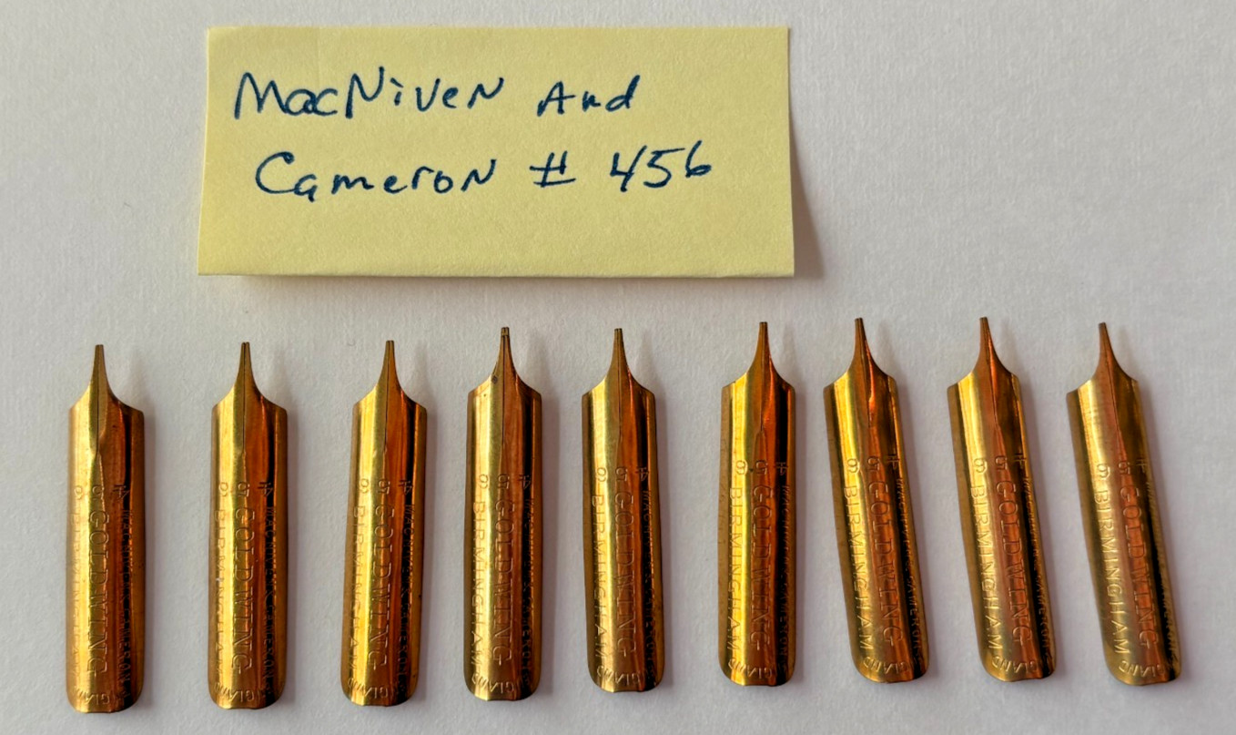10x Vintage Macniven & Cameron GOLD WING No. 456 Dip Pen Nibs NOS Mint England