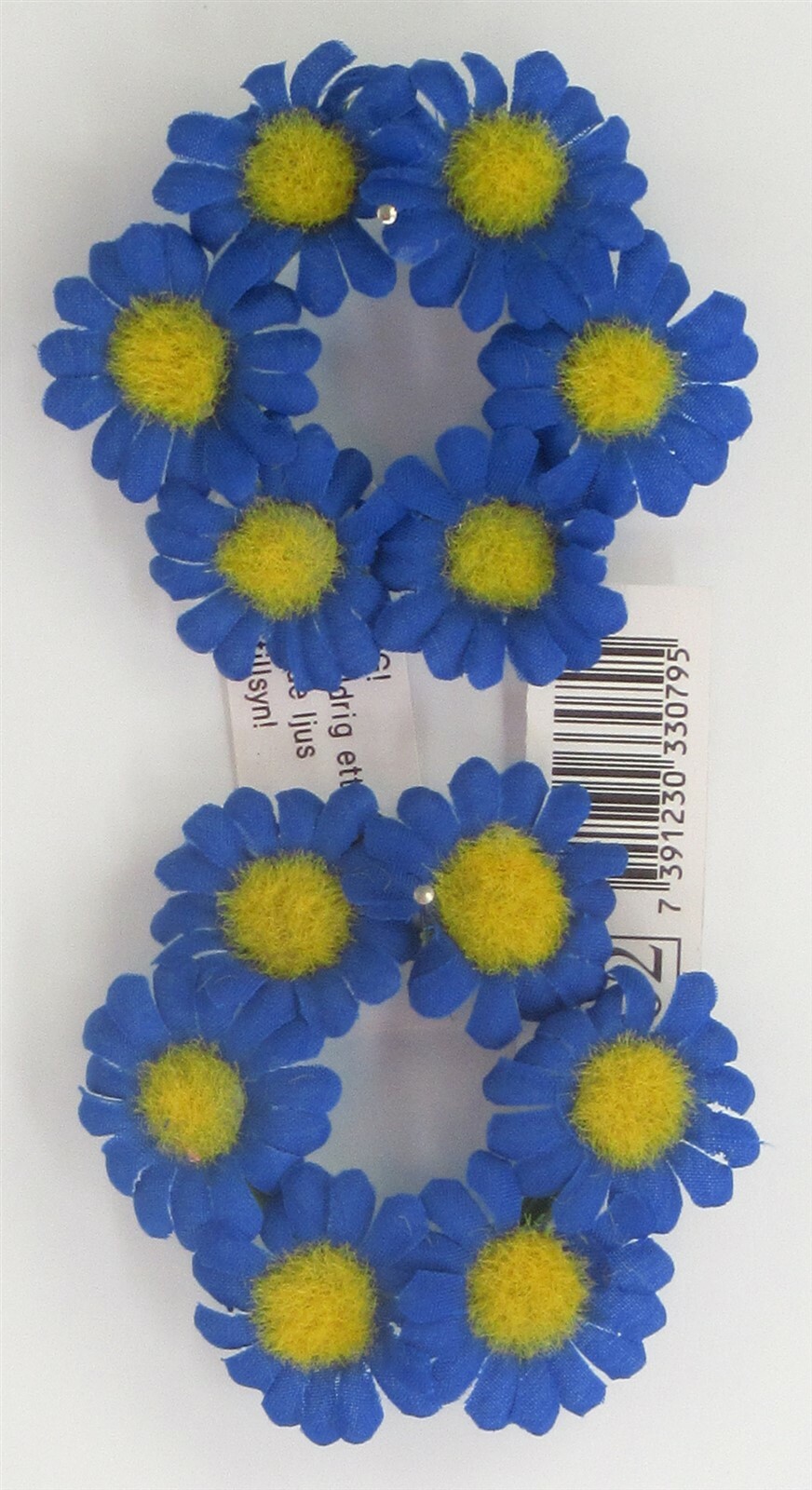 2 SCANDINAVIAN SWEDISH BLUE YELLOW FLOWER TAPER CANDLE RINGS WREATHS NAPKINS