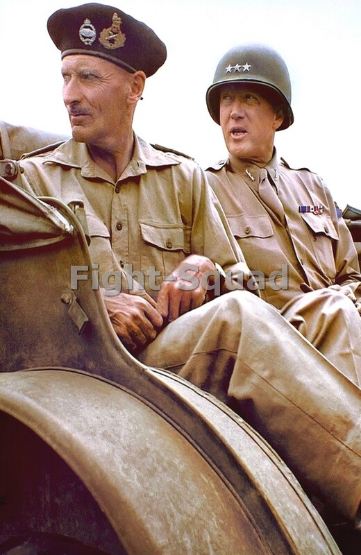 WW2 Picture Photo English Gen Sir Montgomery and US General George Patton 3996