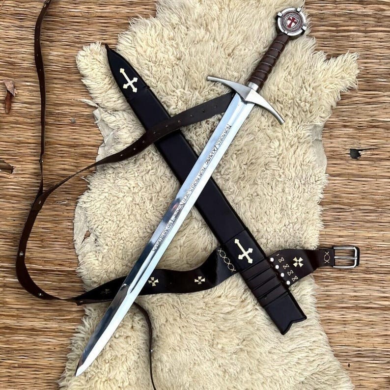 The Accolade Sword of Knights Templar Handmade Collectible Sword Wall Décor