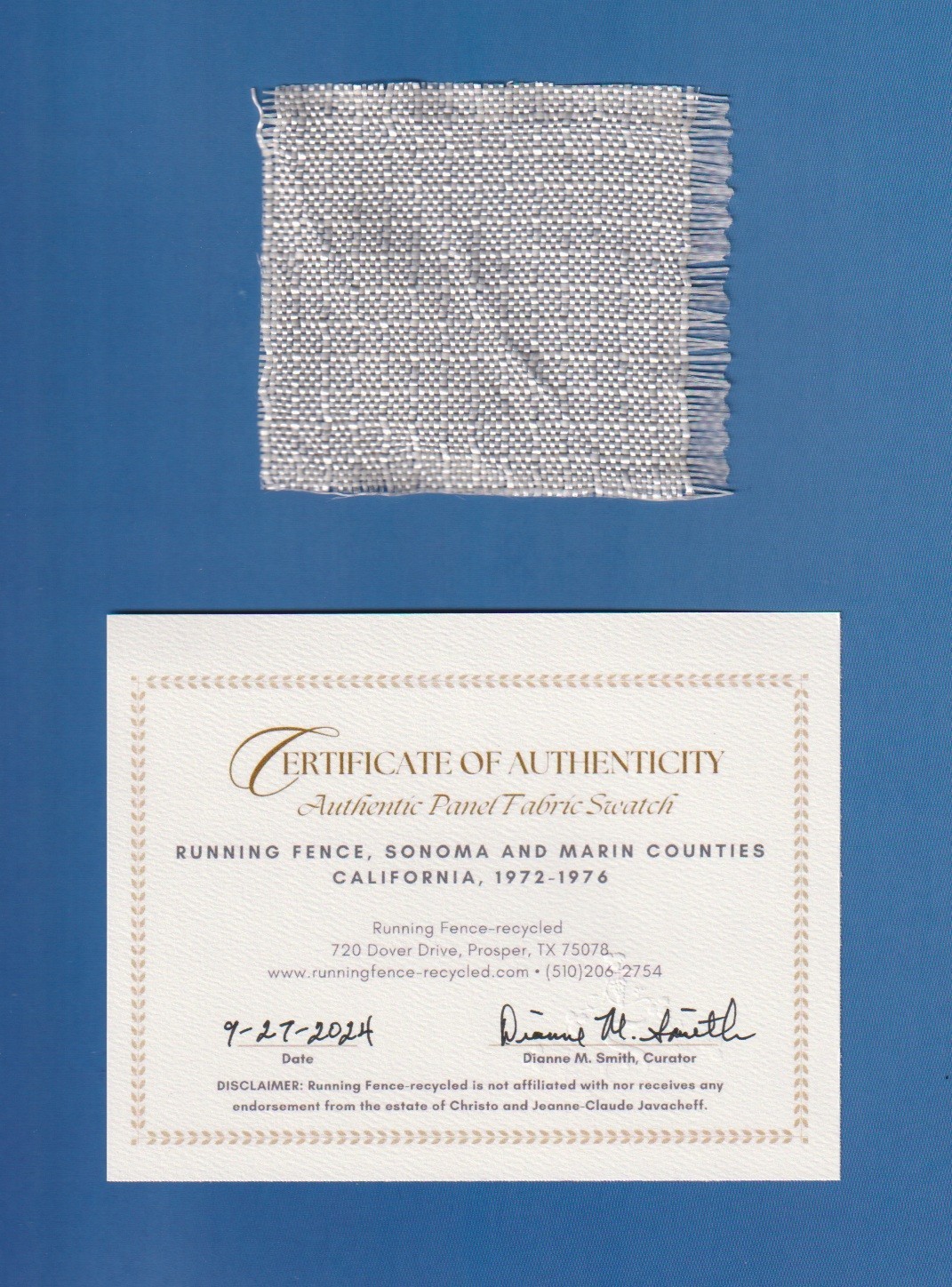 Christo & Jeanne-Claude fabric sample 