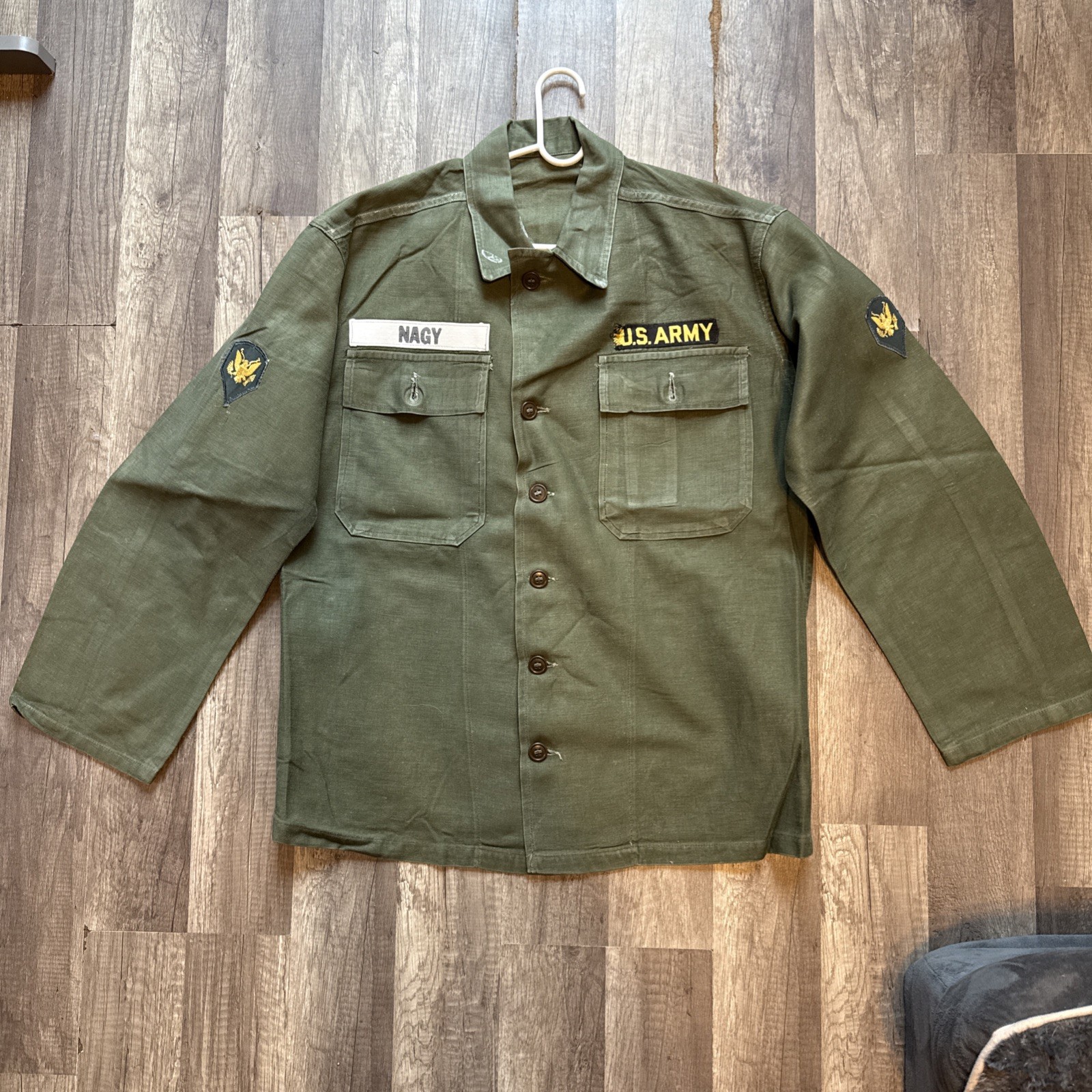 Vintage 40s WW2 HBT M43 US Army Field Jacket Shirt Military Sz M
