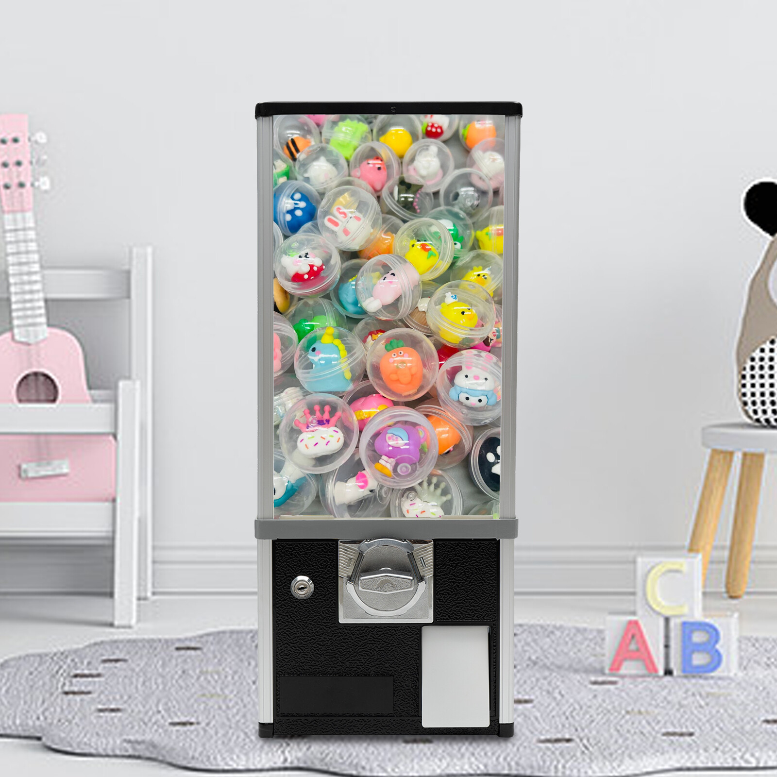 Gumball Machine 360?? Rotation Vending Coin Bank Vintage Candy Dispenser Black
