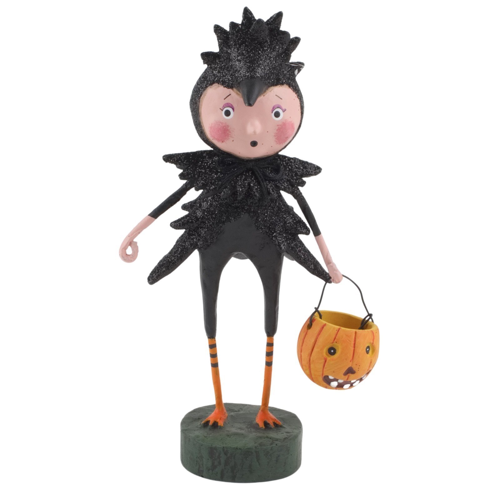 Lori Mitchell Ravishing Raven Bird Girl Halloween Figurine Folk Art Figure