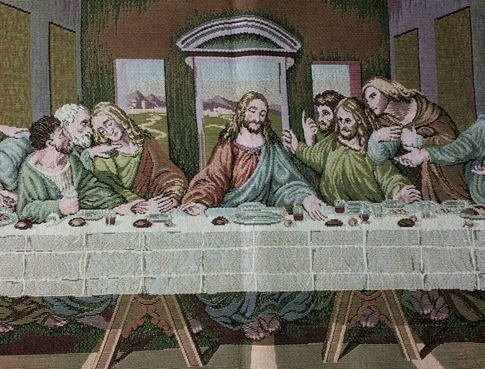 The Last Supper Canvas Unframed  34 X 14 Fabric Panel Wall Art Made In Italy