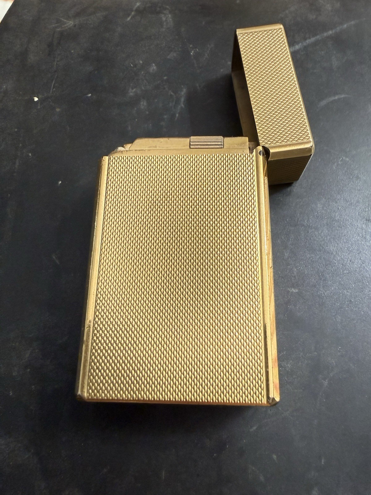 Vintage S.T. Dupont Ligne 1 Large Gold Plated 20u Diamond Head Lighter France