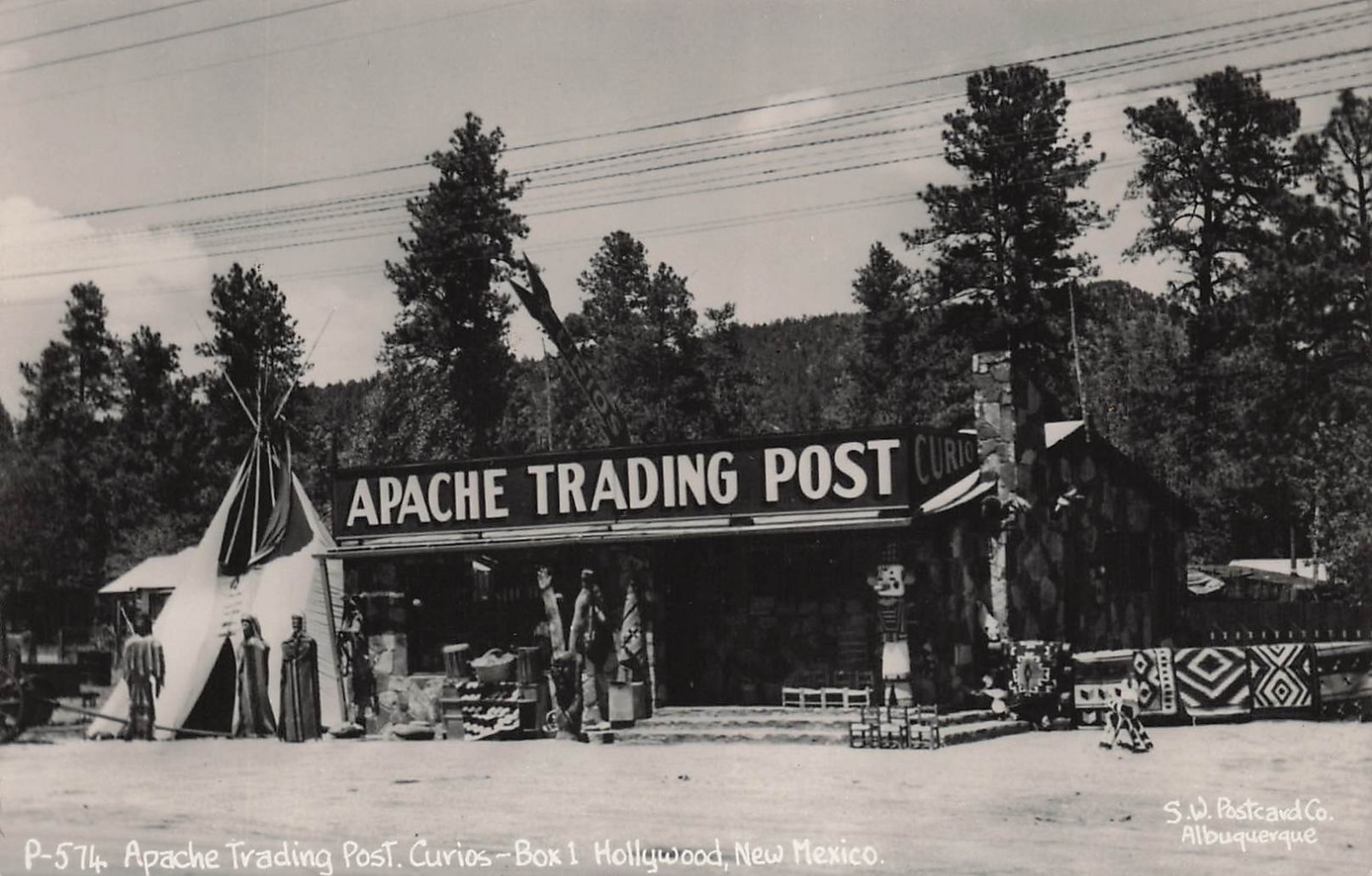 RPPC Hollywood New Mexico Apache Trading Post Souvenir Store Photo Postcard 47A