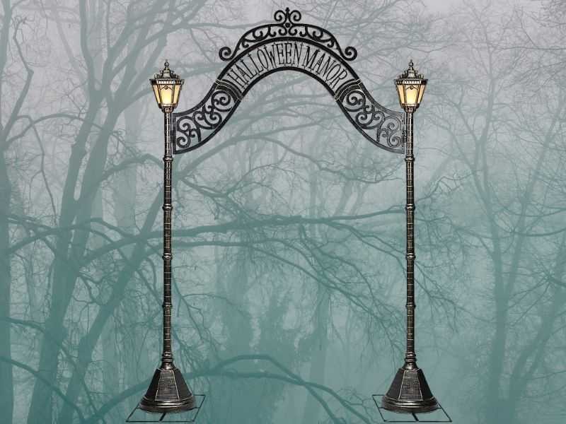 8ft Halloween Manor Archway Prop 2024 Cemetery Gate Graveyard Haunted Lamp Post 8ft Halloween Manor Archway Prop 2024 Cemetery Gate Graveyard Haunted Lamp Post