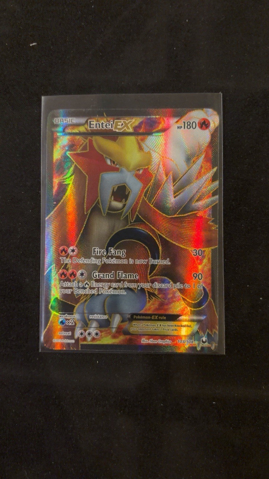Entei EX (103 Full Art) 103/108 Dark Explorers Holo Pokemon Card English NM