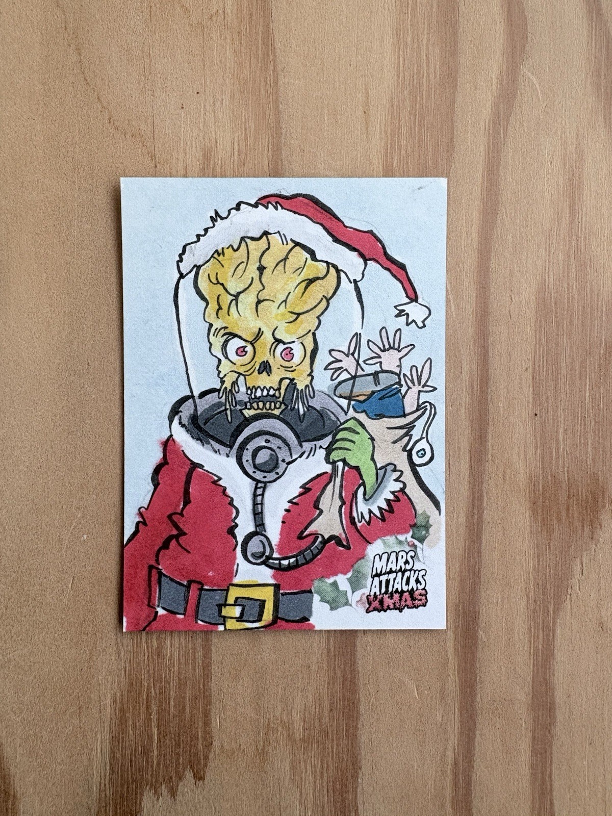 2026 Topps Mars Attacks Xmas Robert Garcia Sketch Card 1/1 Santa Artist Auto