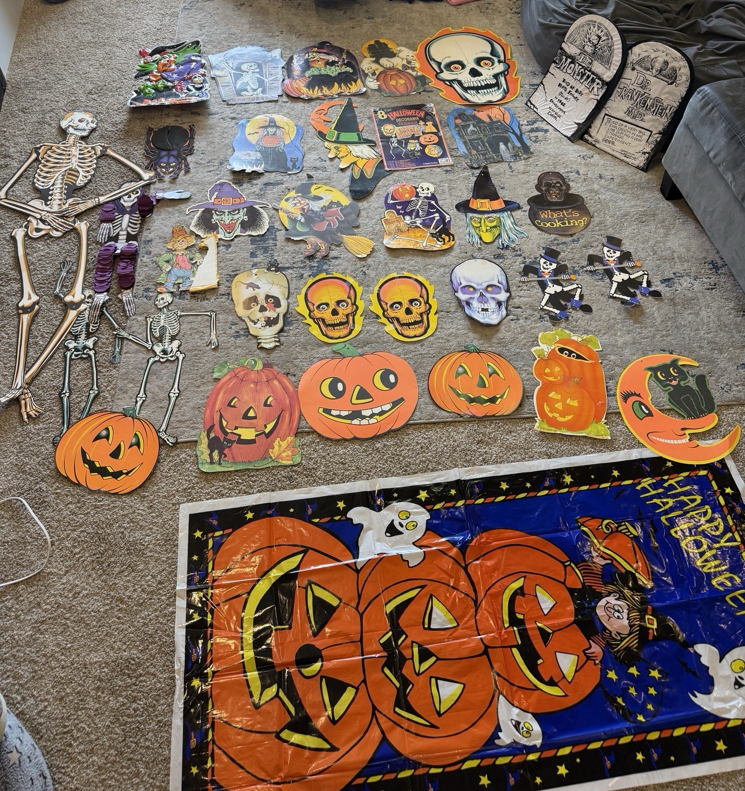 Huge Vintage Halloween Decor Lot 1970s 1980s 1990s Beistle Eureka Hallmark 30+