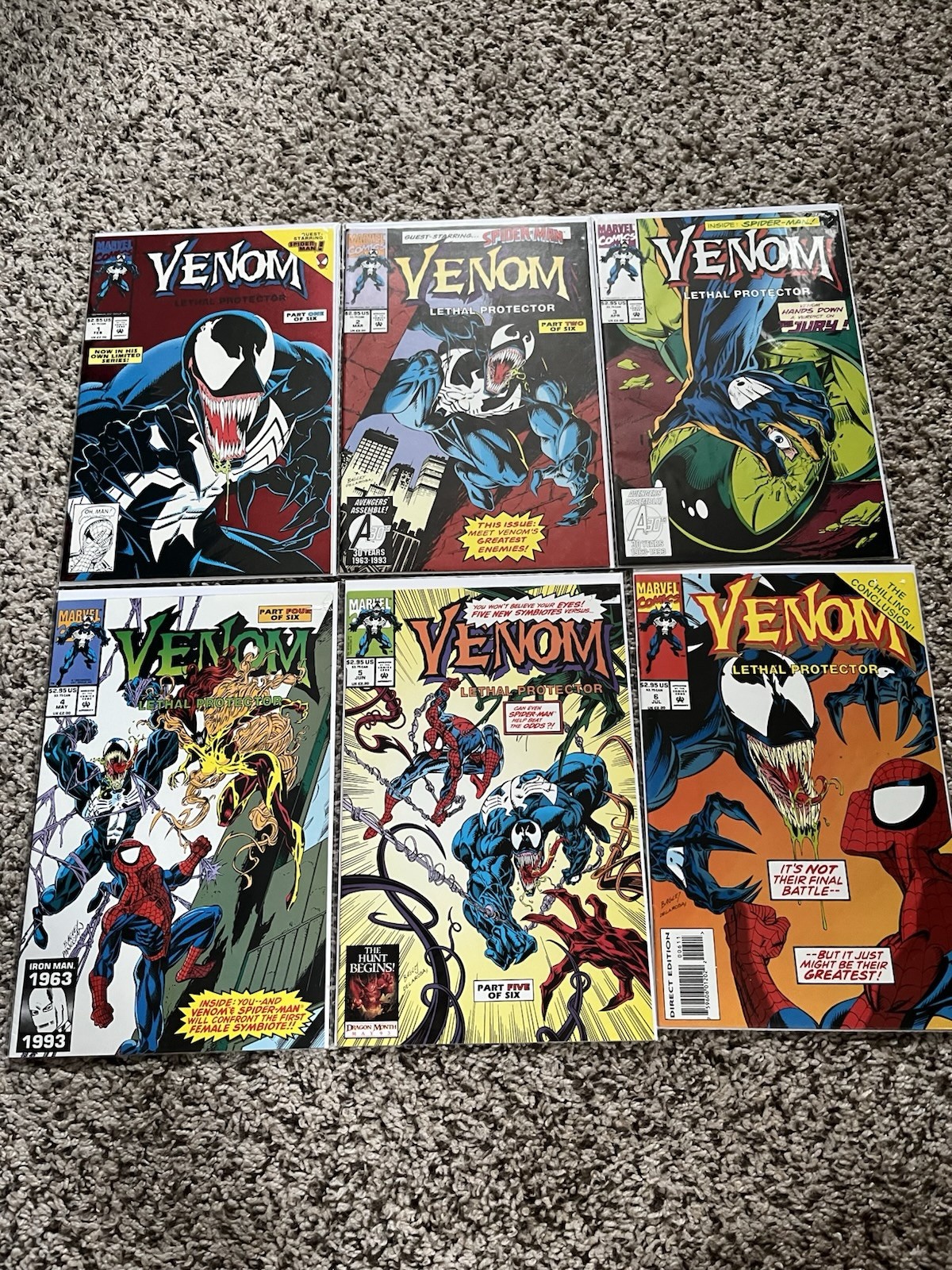 Venom Lethal Protector #1-6 Complete Marvel 1993 Red Foil Excellent Condition