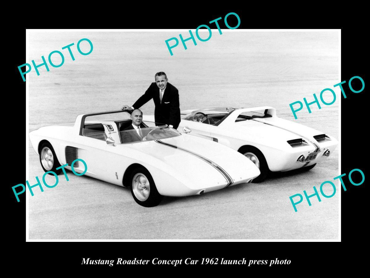 OLD 8x6 HISTORIC PHOTO OF 1962 MUSTANG ROADSTER CONCEPT LAUNCH PRESS PHOTO 1
