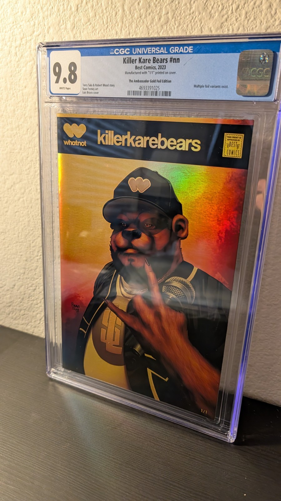Killer Kare Bears Notorious BIG - GOLD FOIL CGC 9.8 VAR Ltd 1/1 Whatnot RARE