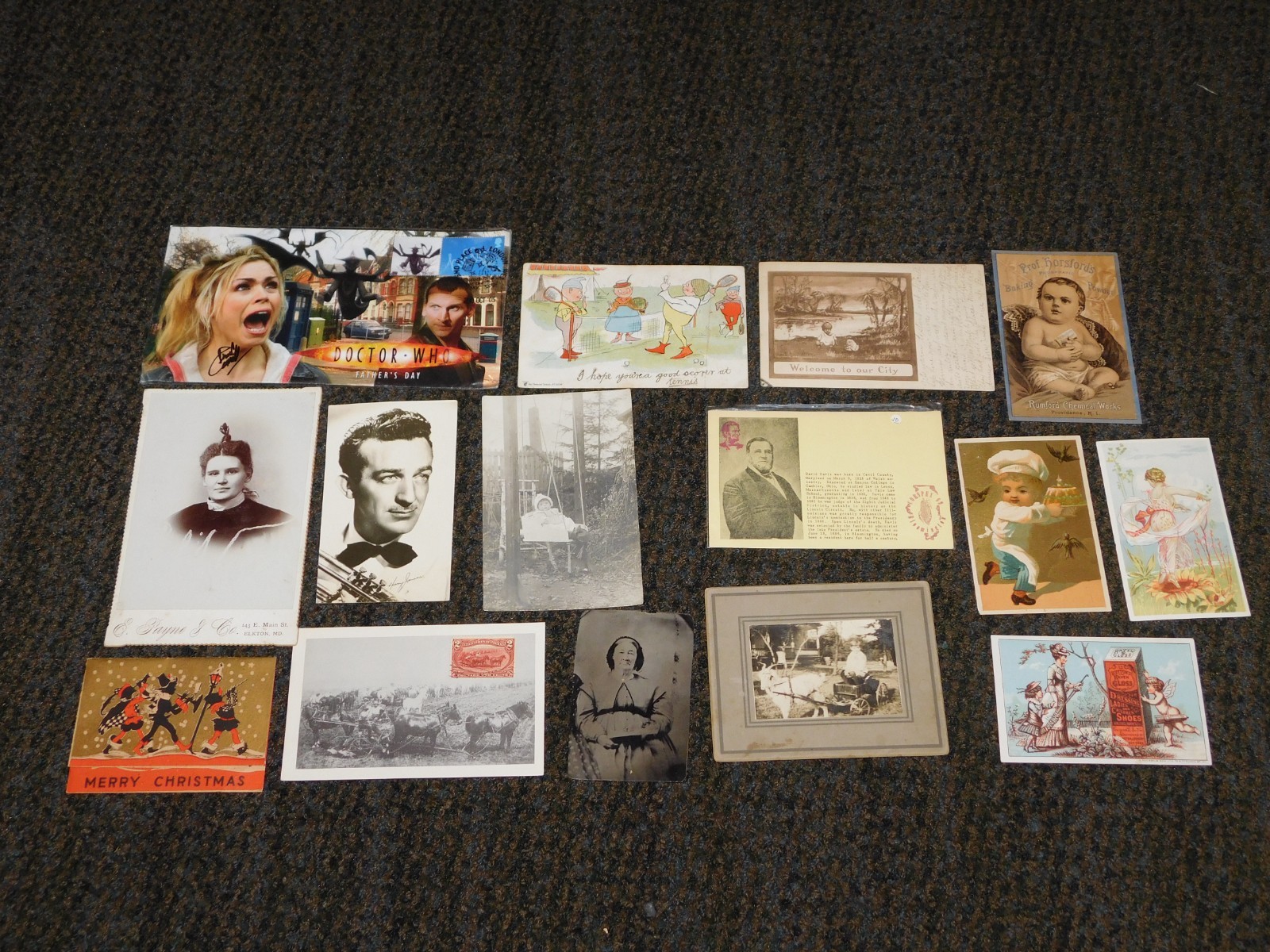 VINTAGE OLD PAPER 15 PIECE LOT ADVERTISING POSTCARDS PHOTOS ETC