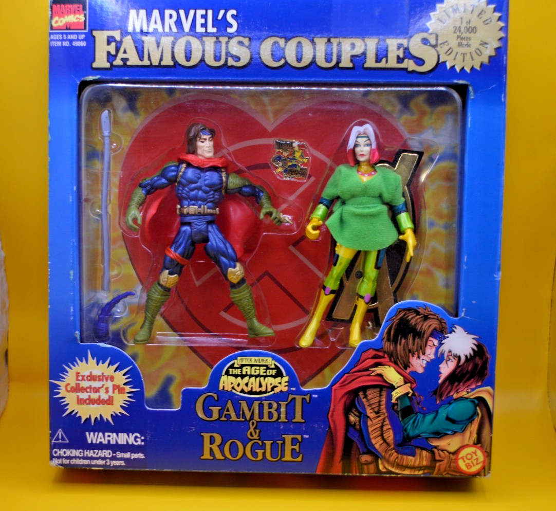 Gambit & Rogue Marvel's Famous Couples Figures Limited Ed + Collector's Pin Gambit & Rogue Marvel's Famous Couples Figures Limited Ed + Collector's Pin