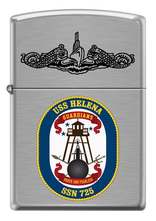 USS Helena (SSN-725) Submarine Zippo MIB  Brushed Chrome