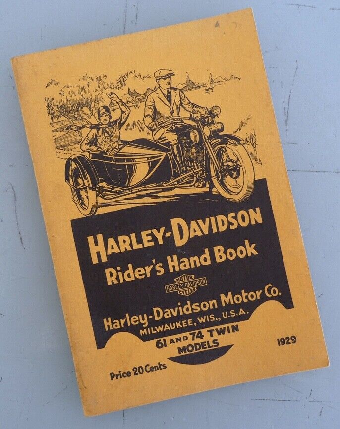 1929 HARLEY DAVIDSON MOTORCYCLE ORGINAL FACTORY MANUAL BOOK 61 & 74 J JD JDL