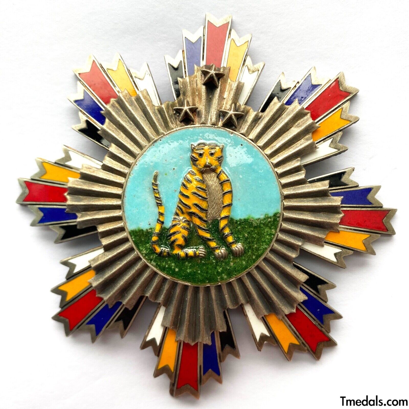 China Chinese Order Of The Striped Tiger 1st Class Breast Star 1912 top Rare