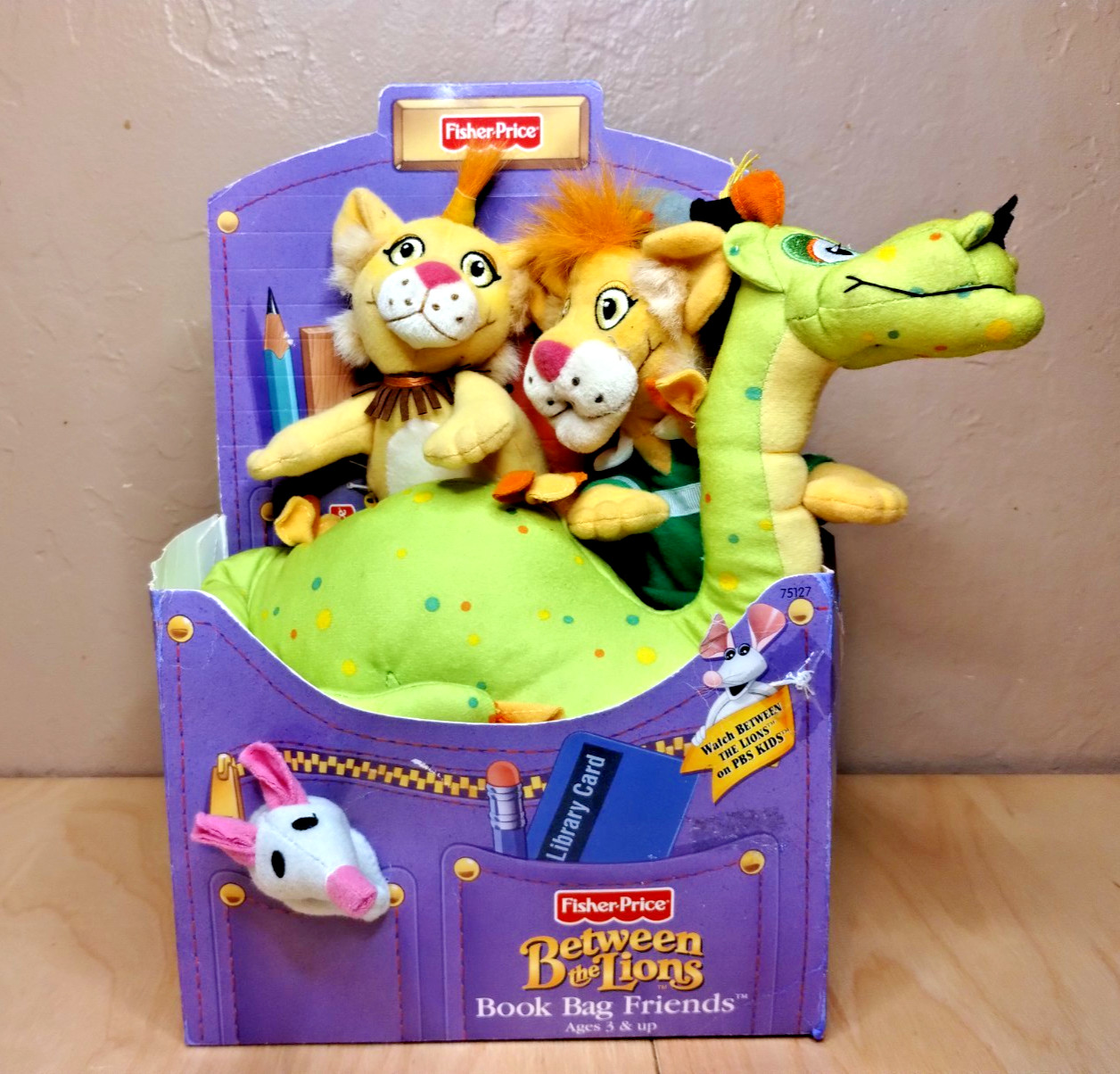 Vintage Y2K HTF 2001 Between the Lions Book Friends Heath + Fisher Price Plush Vintage Y2K HTF 2001 Between the Lions Book Friends Heath + Fisher Price Plush