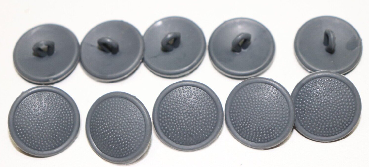 East German NVA uniform grey pebble buttons nylon plastic lot of 10 B2502