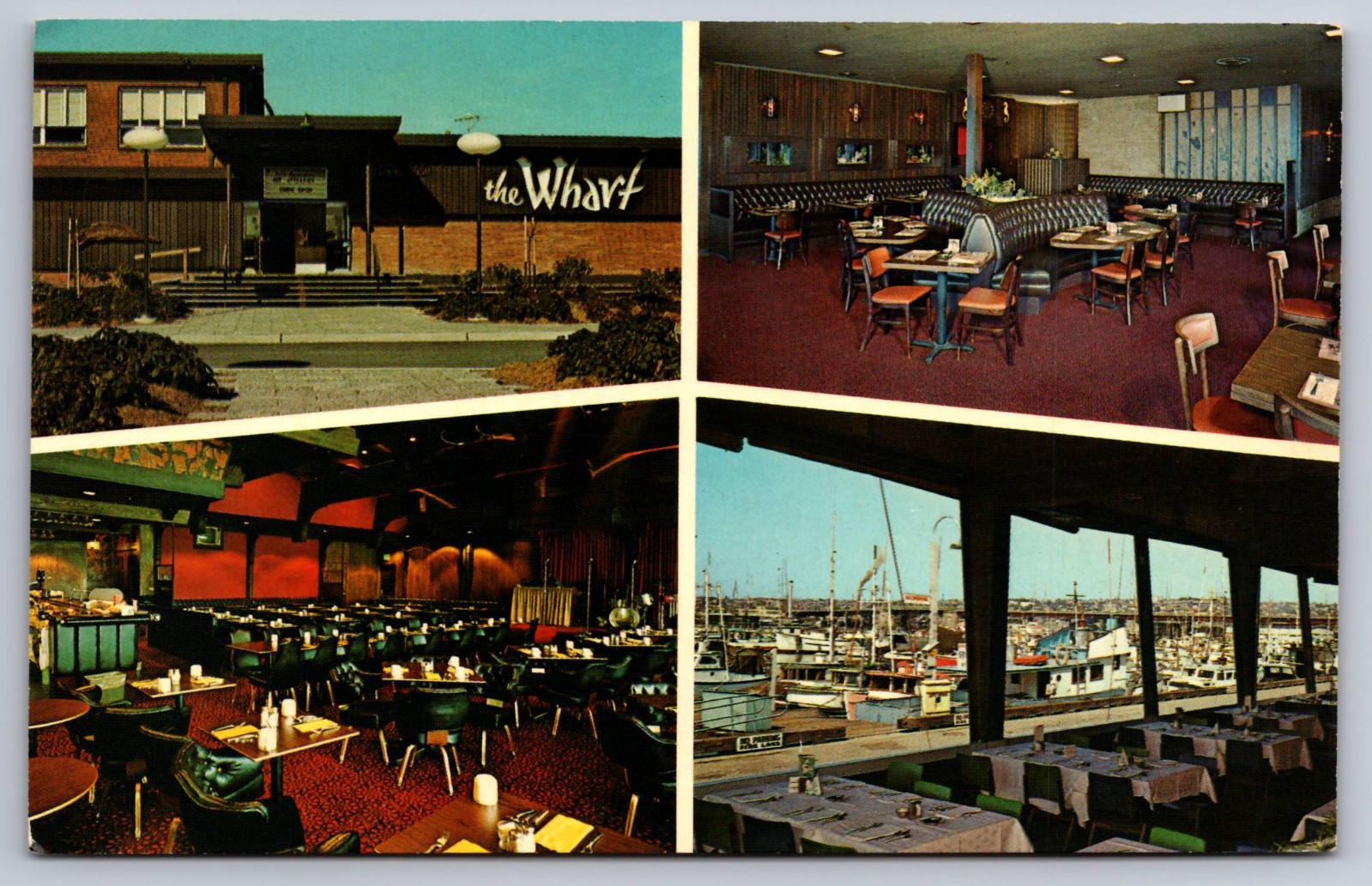 The Wharf Restaurant Fishermans Terminal Seattle Washington Vintage Postcard
