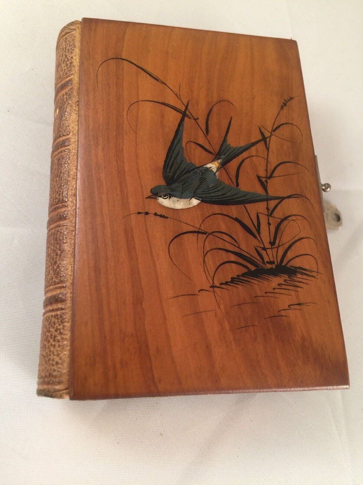 Vintage Wooden Small Prayer Book Paroissien Romain Bird On Front French 4”