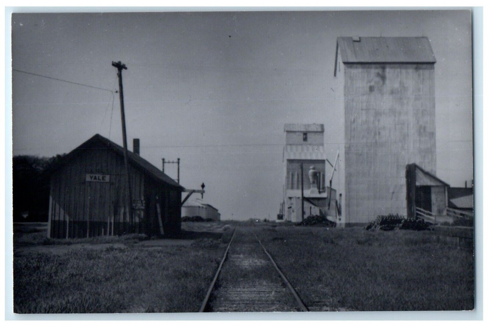 c1960\'s Yale Train Depot Station Railroad Exterior Iowa IA RPPC Photo Postcard