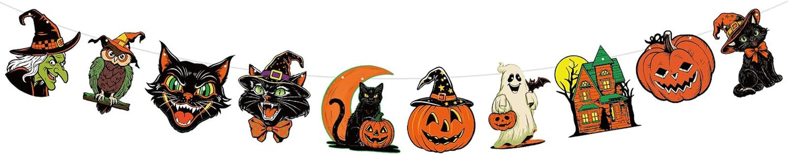Vintage Halloween Decorations Halloween Banner Retro Halloween Spooky Ghost Pump