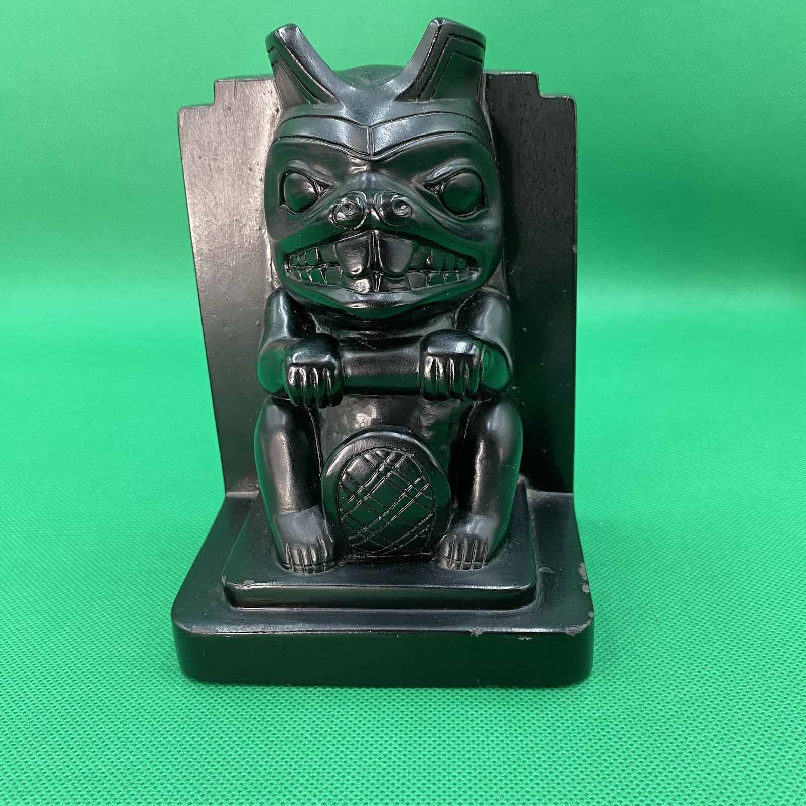 Haida Beaver Totem Animal Bookend Pacific Northwest 5.25\