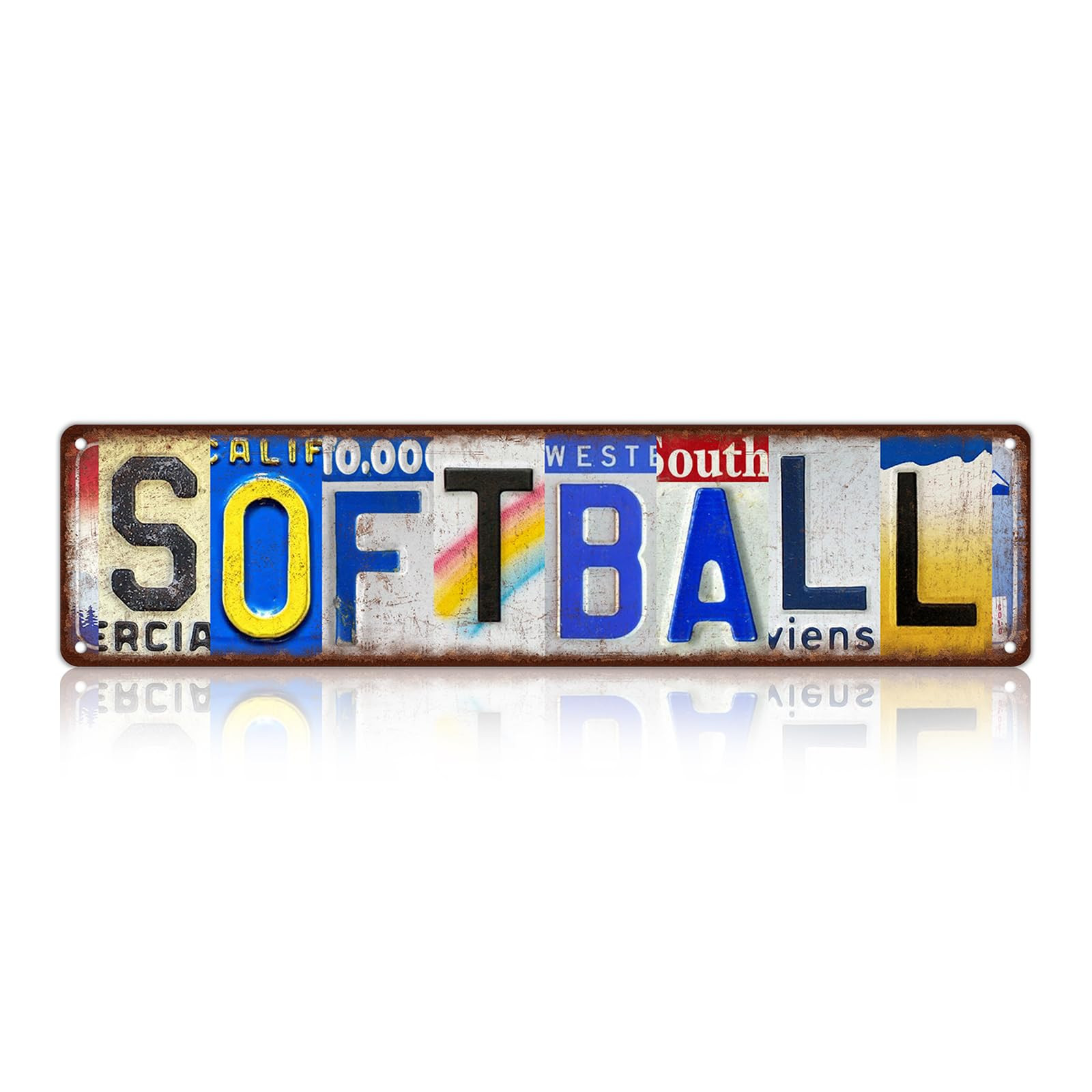 Vintage Sport Street Sign Softball Wall Decor Metal 15.75L\