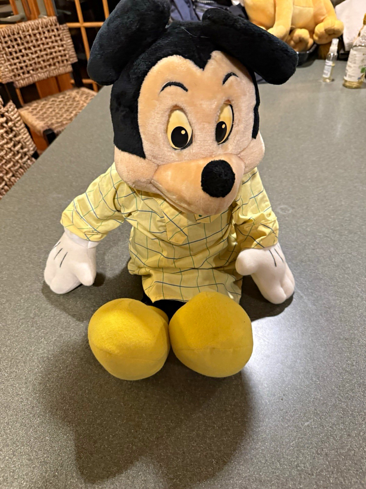 1980s Worlds of Wonder Disney Talking Mickey Mouse Plush Toy Yellow Outfit