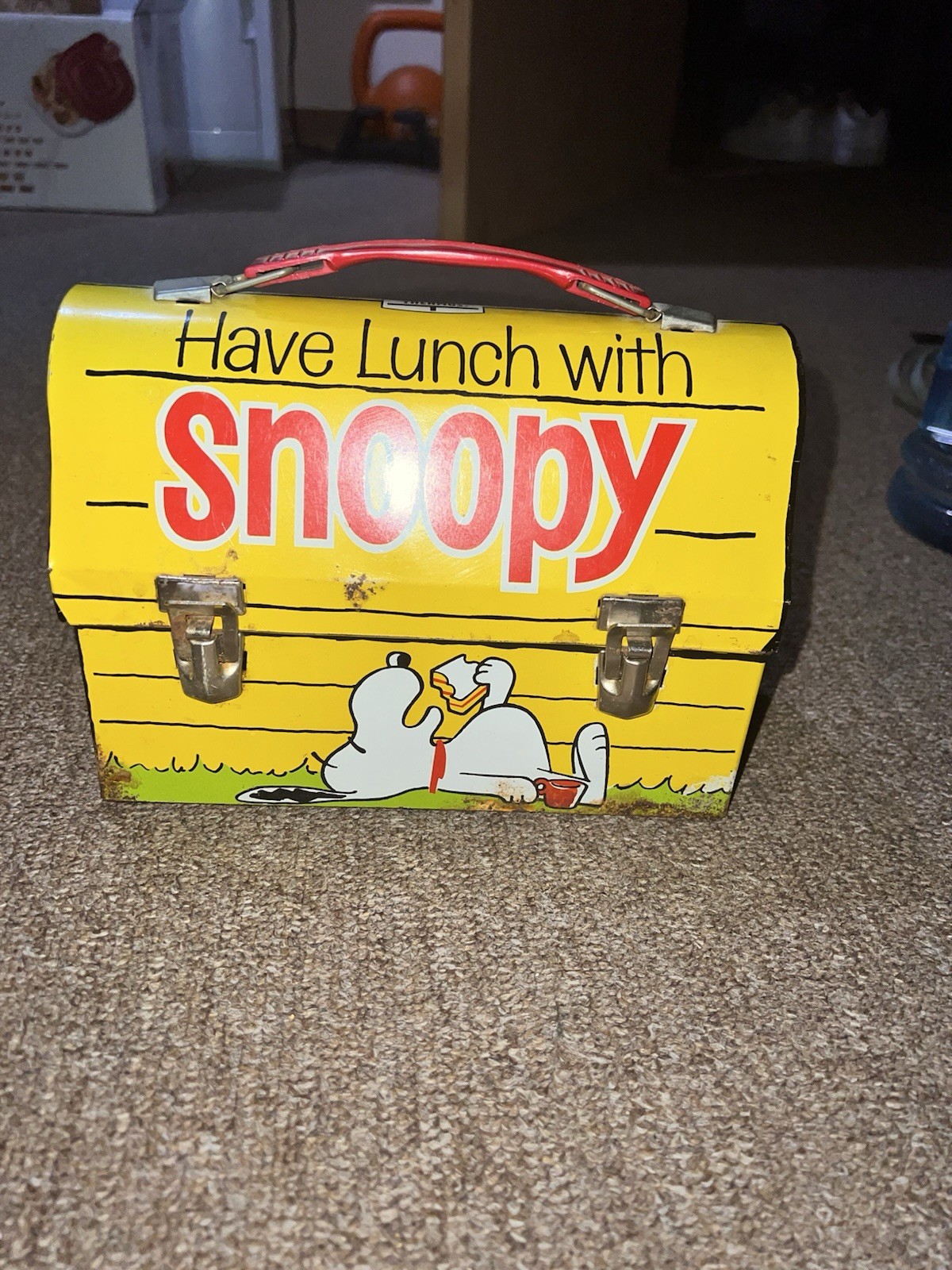 Vintage 1968 Peanuts Snoopy Metal Dome Lunchbox No Thermos Included