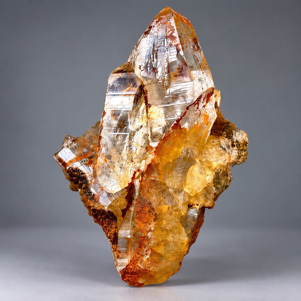 “Golden Iron Bloom” Ganesh Himalayan Iron Warm Oxide Intergrown Quartz Crystal